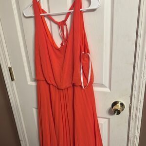 Bisou Bisou Vibrant Orange Sleeveless Dress size 12